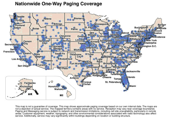 National Paging Coverage Map